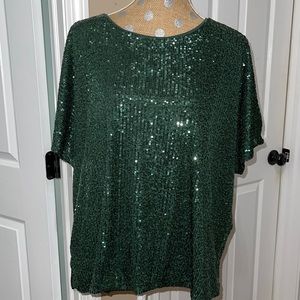 Green sequin top